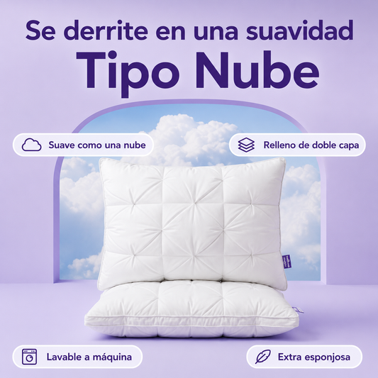 ¡OPORTUNIDAD! Mellow Sleep® | Almohada Ploof Extra Esponjosa de Doble Capa · Soporte Cervical Transpirable · Nunca se Aplana · Hipoalergénica
